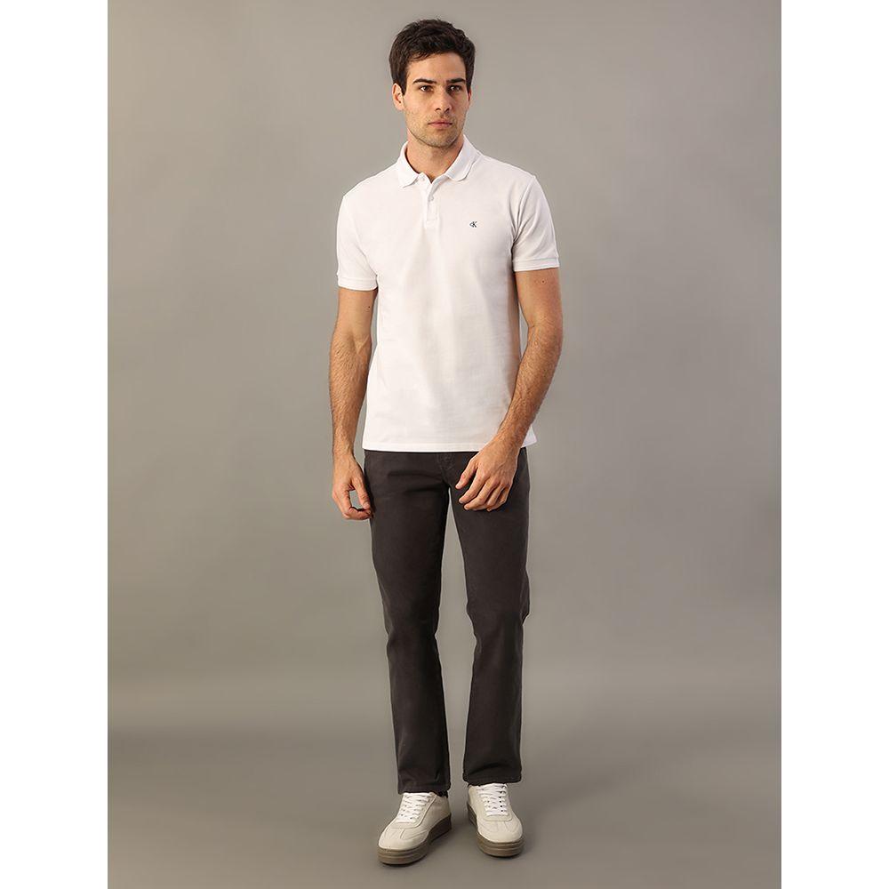 Polo Masculina Logo Bordado Calvin Klein Jeans - Branco 2 - 1