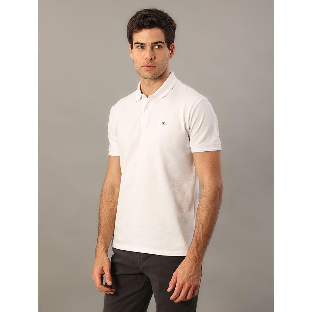Polo Masculina Logo Bordado Calvin Klein Jeans - Branco 2 - 2