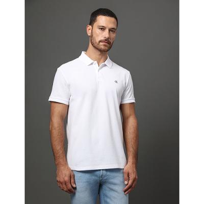 Polo Masculina Logo Bordado Calvin Klein Jeans - Branco 2