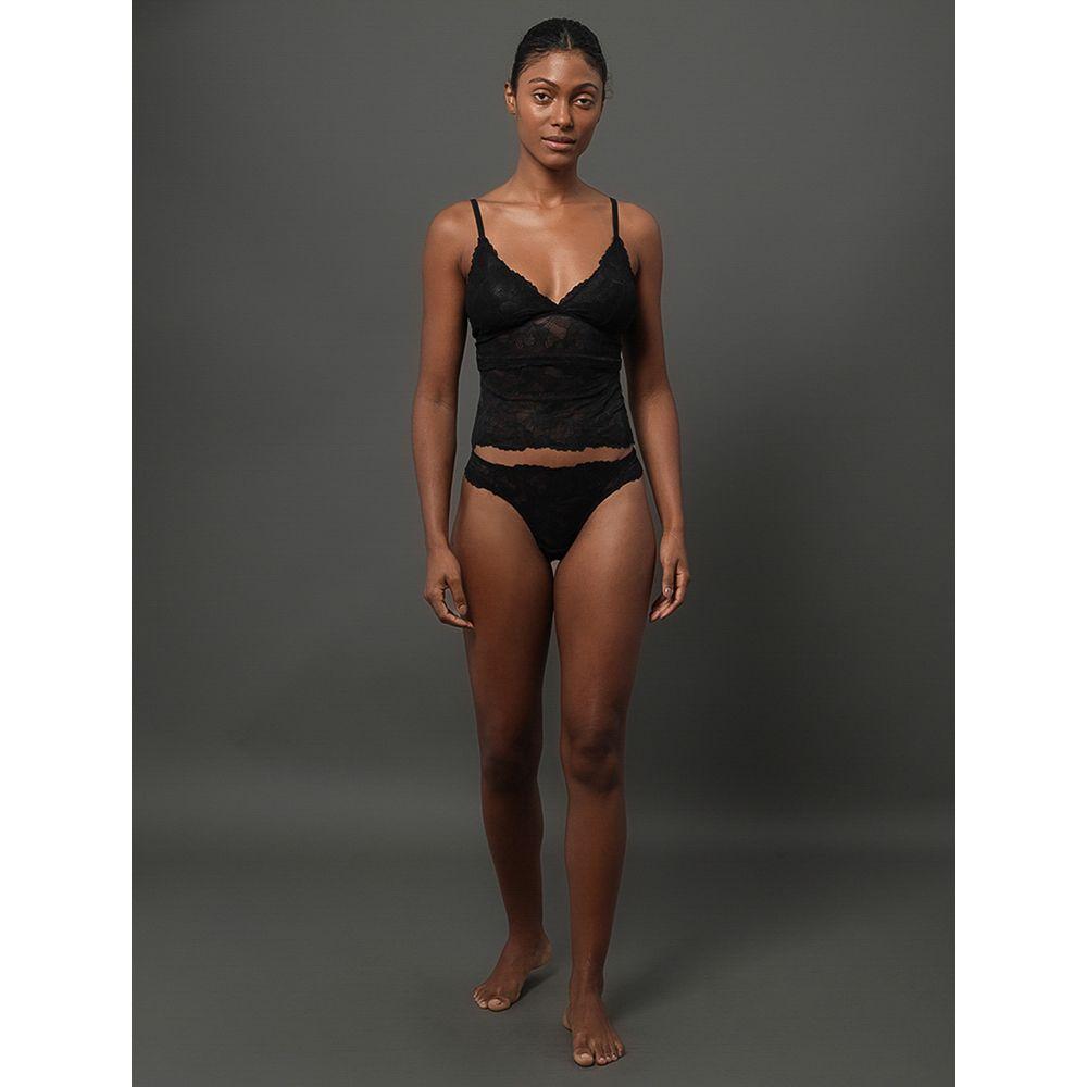 Calcinha Fio Dental Bridal Lace Calvin Klein Underwear - Preto - 2