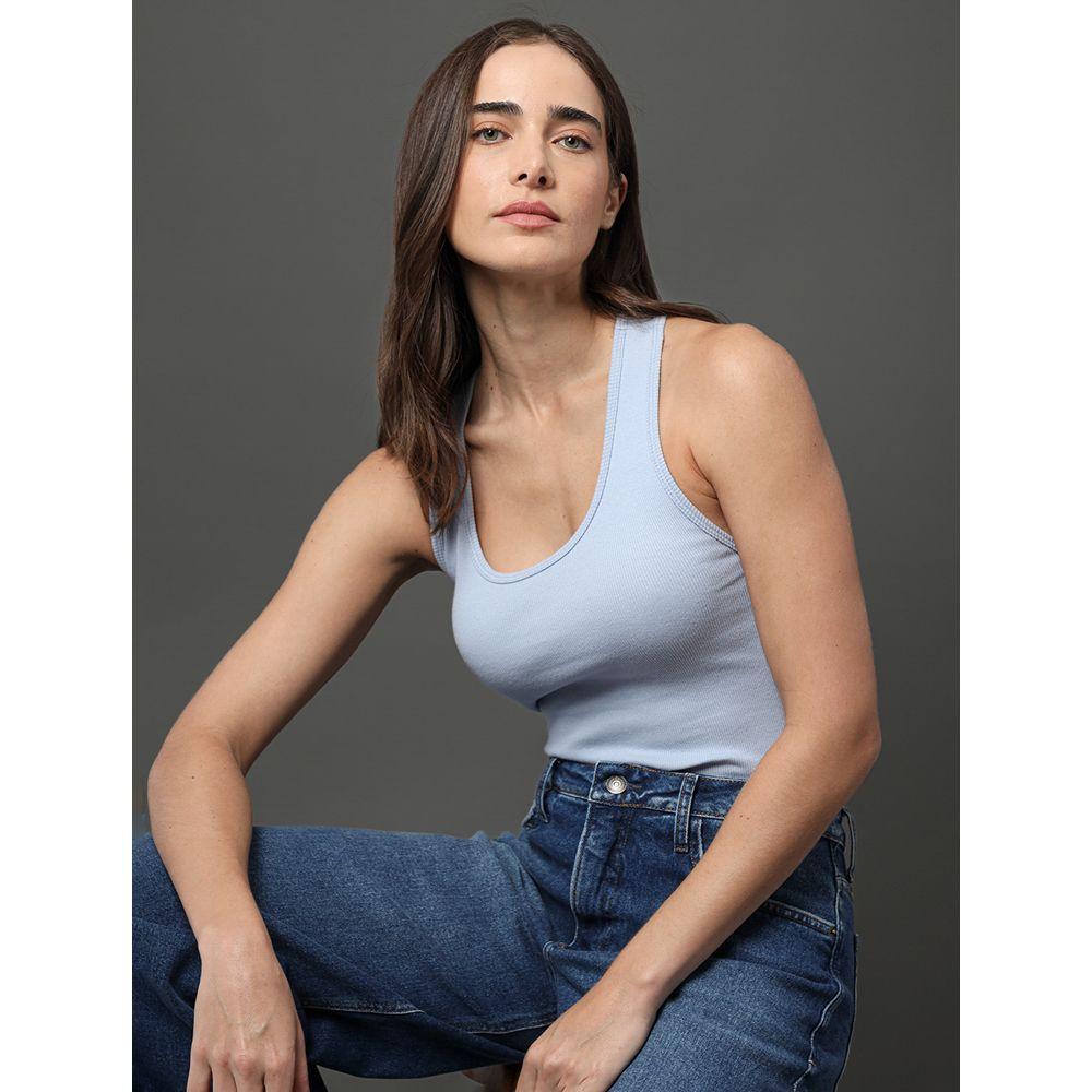 Calça Jeans Feminina Cropped Wide Leg Calvin Klein Jeans - Marinho - 5