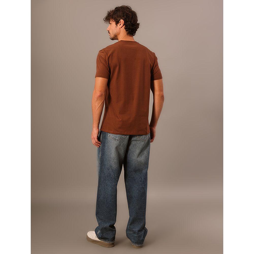 Camiseta Masculina Logo Calvin Klein Jeans - Marrom - 8