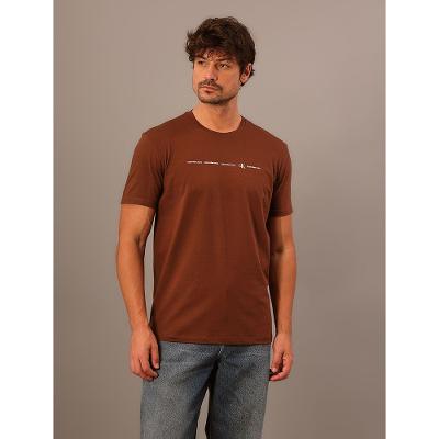 Camiseta Masculina Logo Calvin Klein Jeans - Marrom