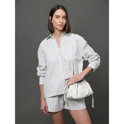 Camisa Feminina Listrada Amarração Calvin Klein Jeans - Lavanda