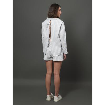 Camisa Feminina Listrada Amarração Calvin Klein Jeans - Lavanda