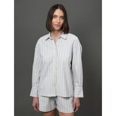 Camisa Feminina Listrada Amarração Calvin Klein Jeans - Lavanda