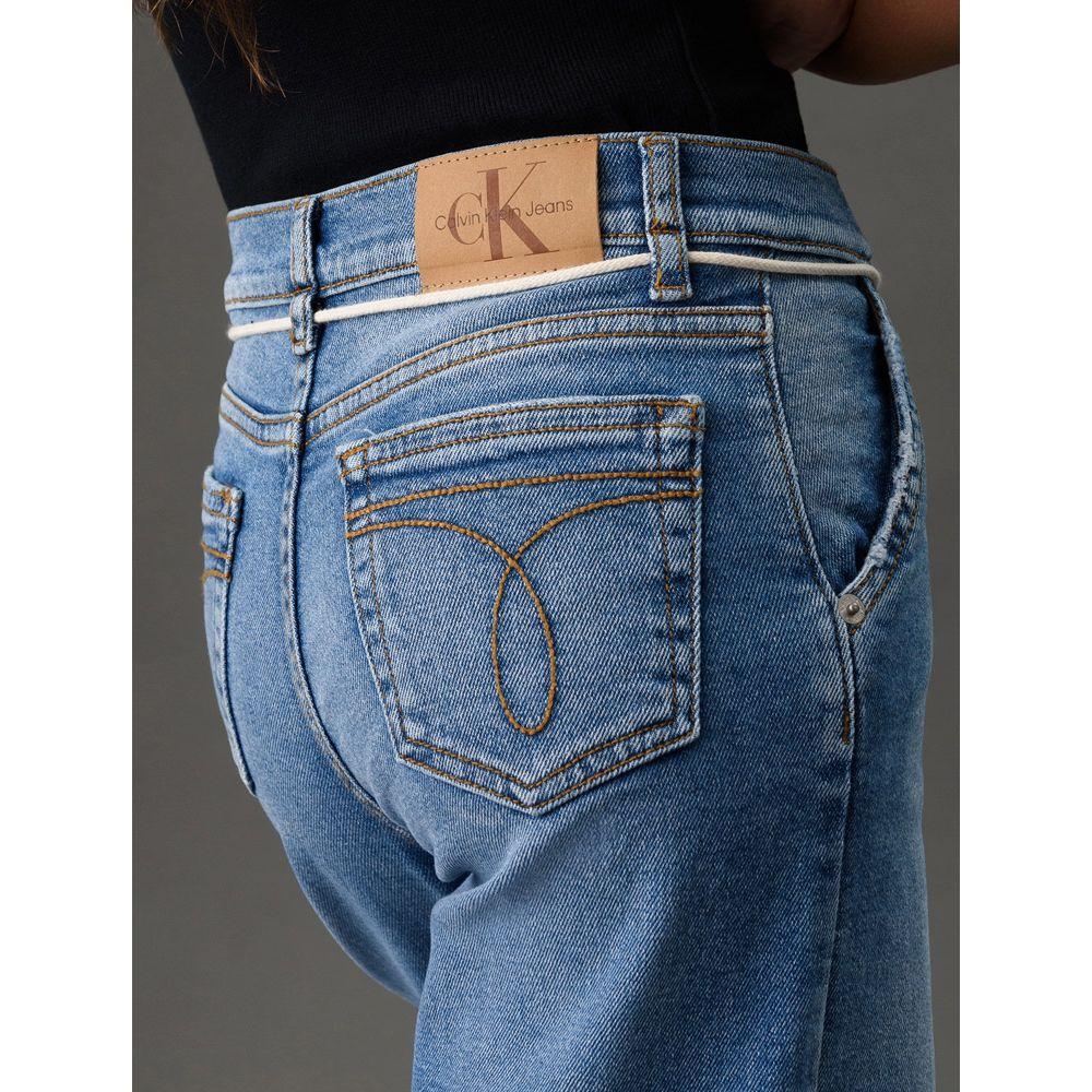 Calça Jeans Menina Wide Leg Com Cadarço Calvin Klein Jeans - Azul Médio - 4