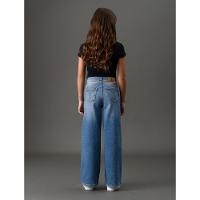 Calça Jeans Menina Wide Leg Com Cadarço Calvin Klein Jeans - Azul Médio - 2
