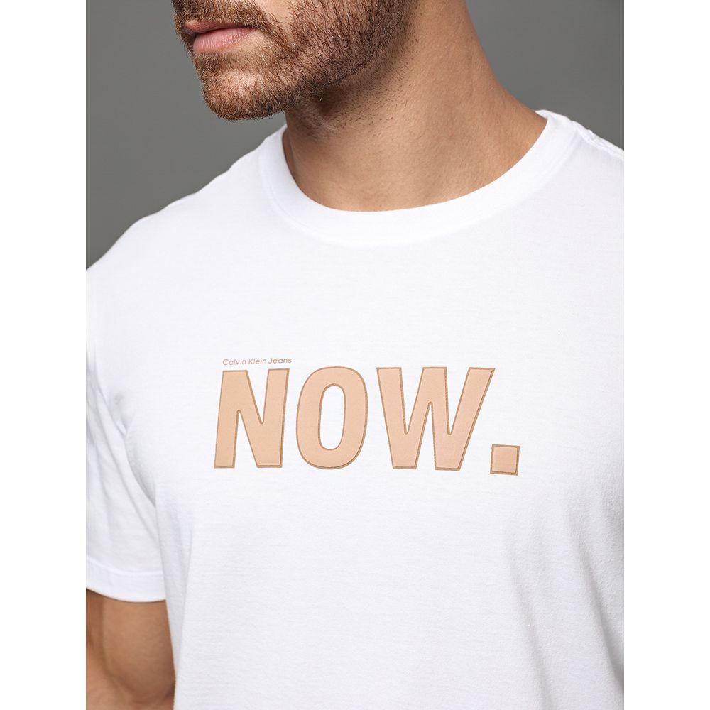 Camiseta Masculina Now Calvin Klein Jeans - Branco - 4