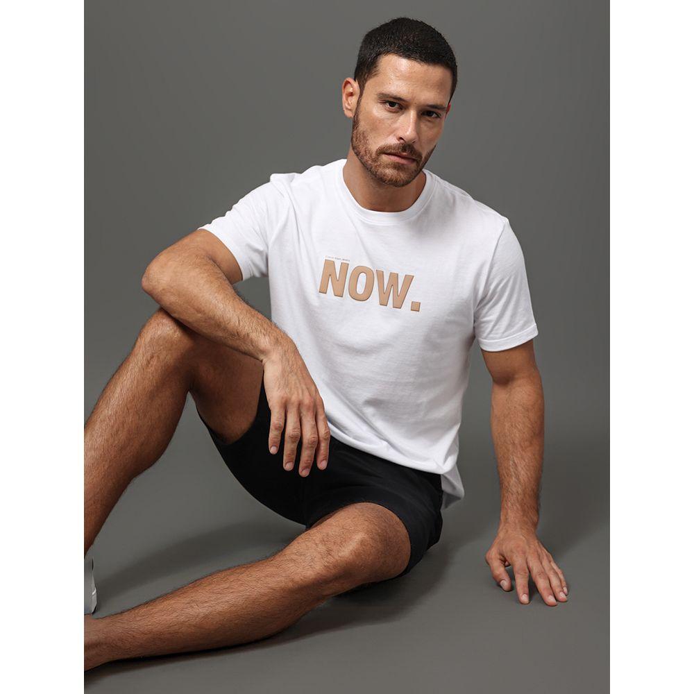 Camiseta Masculina Now Calvin Klein Jeans - Branco - 5