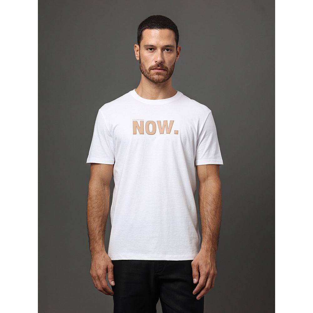 Camiseta Masculina Now Calvin Klein Jeans - Branco - 1