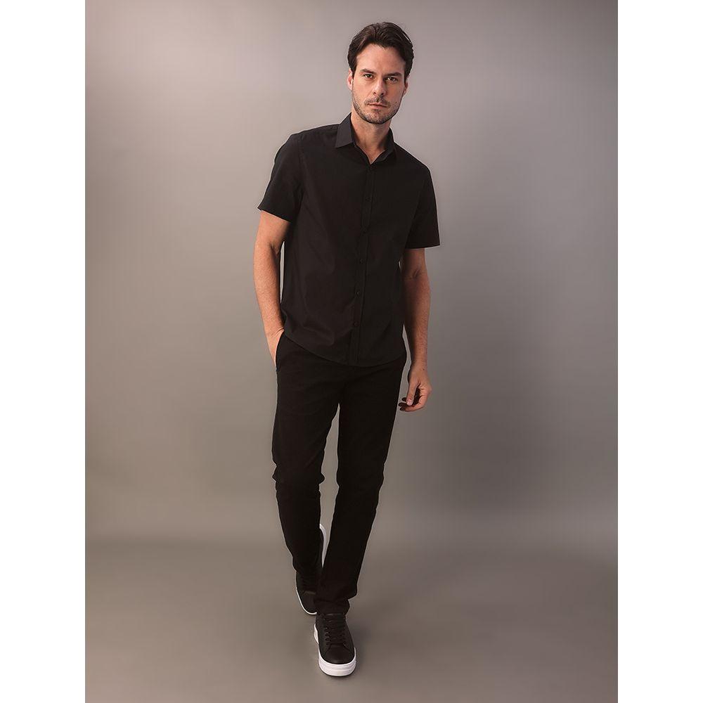 Camisa Mc Algodão Com Elastano - Preto - 1