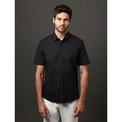 Camisa Mc Algodão Com Elastano - Preto