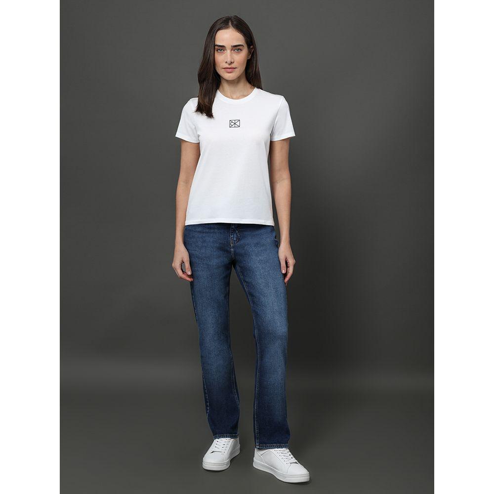 Camiseta Feminina Rubber Patch Calvin Klein - Branco - 3