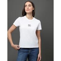 Camiseta Feminina Rubber Patch Calvin Klein - Branco - 1