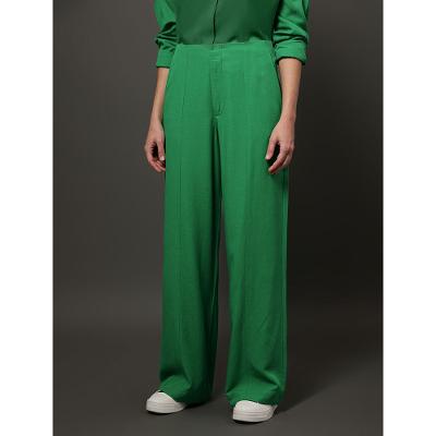 Calça Feminina Linho Misto Calvin Klein Jeans - Verde Médio