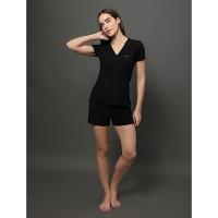 Pijama Feminino Camiseta e Short Canelado Calvin Klein Underwear - Preto - 5