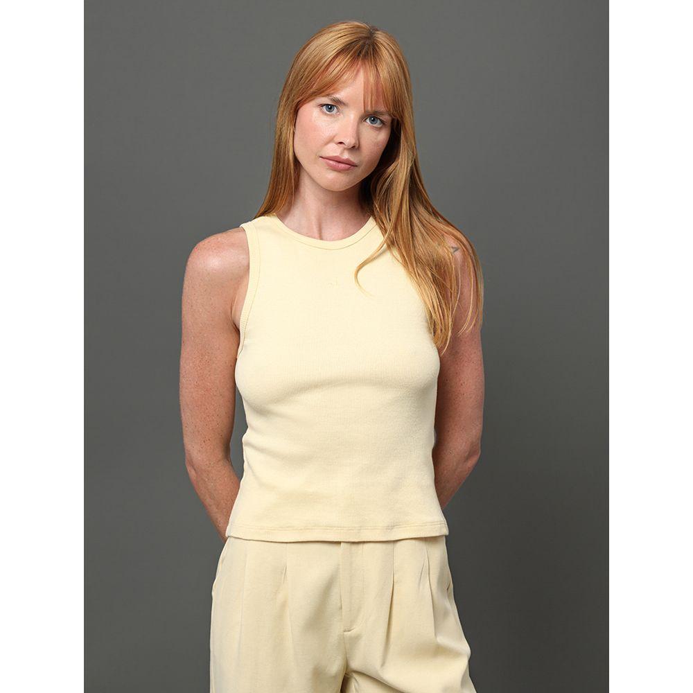 Regata Feminina Logo Bordado Calvin Klein - Amarelo Manteiga - 1