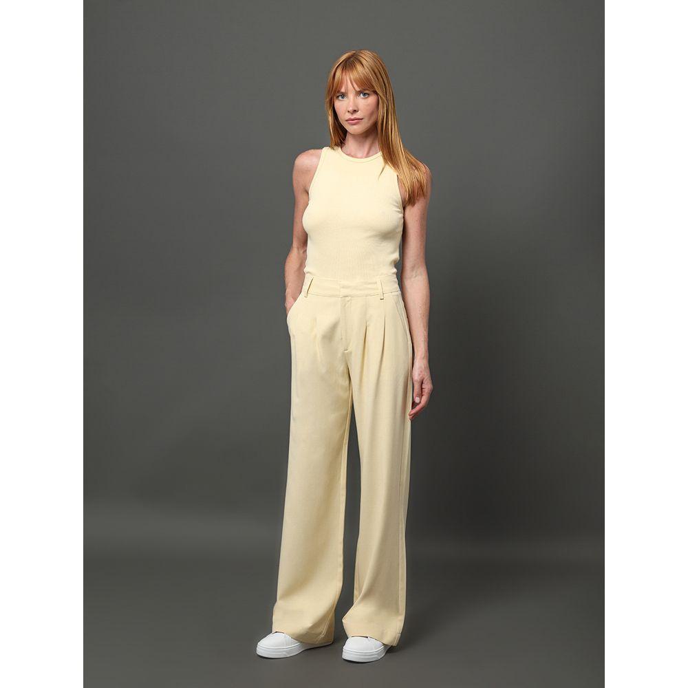 Regata Feminina Logo Bordado Calvin Klein - Amarelo Manteiga - 3