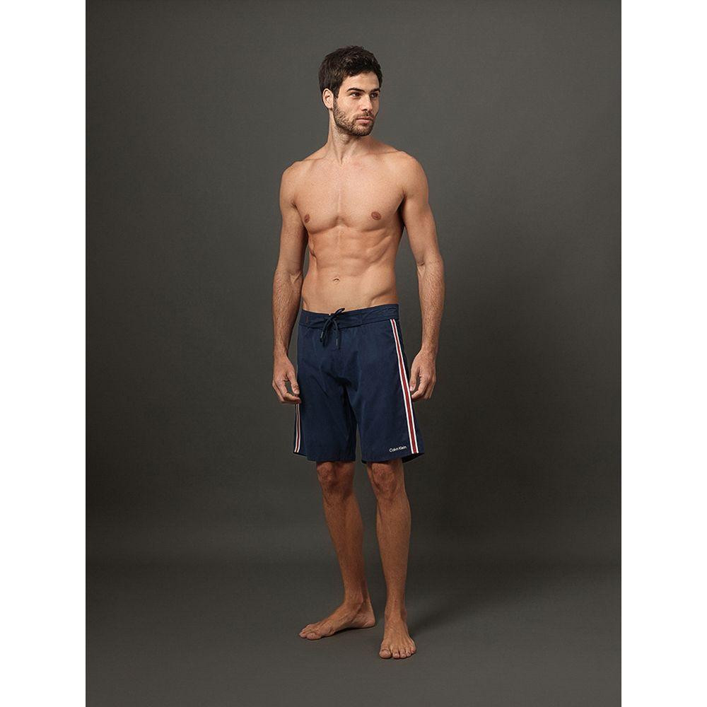 Bermuda D'Água Masculina Cadarço Navy Calvin Klein Swimwear - Marinho - 3