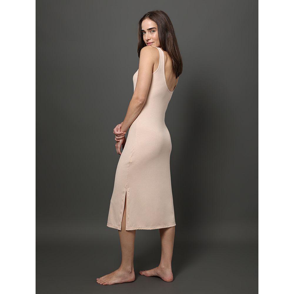 Camisola Feminina Cavada Fendas Viscolight Calvin Klein Underwear - Nude - 4