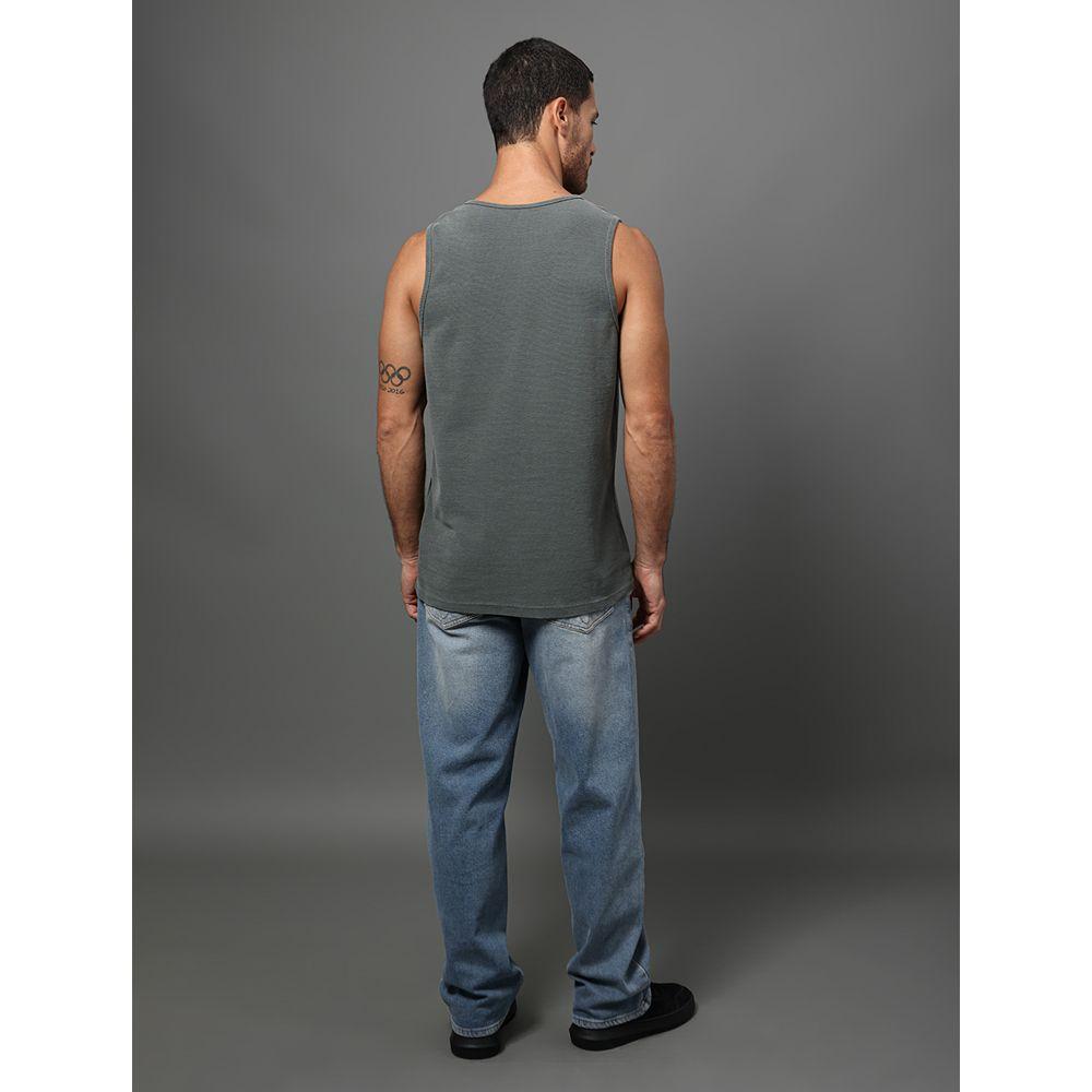 Regata Masculina Quadrilé Calvin Klein Jeans - Chumbo - 2