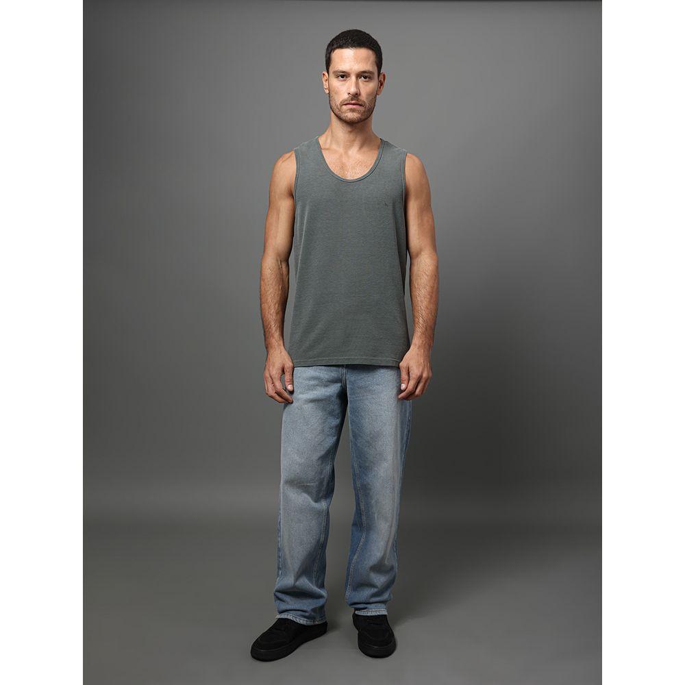 Regata Masculina Quadrilé Calvin Klein Jeans - Chumbo - 3