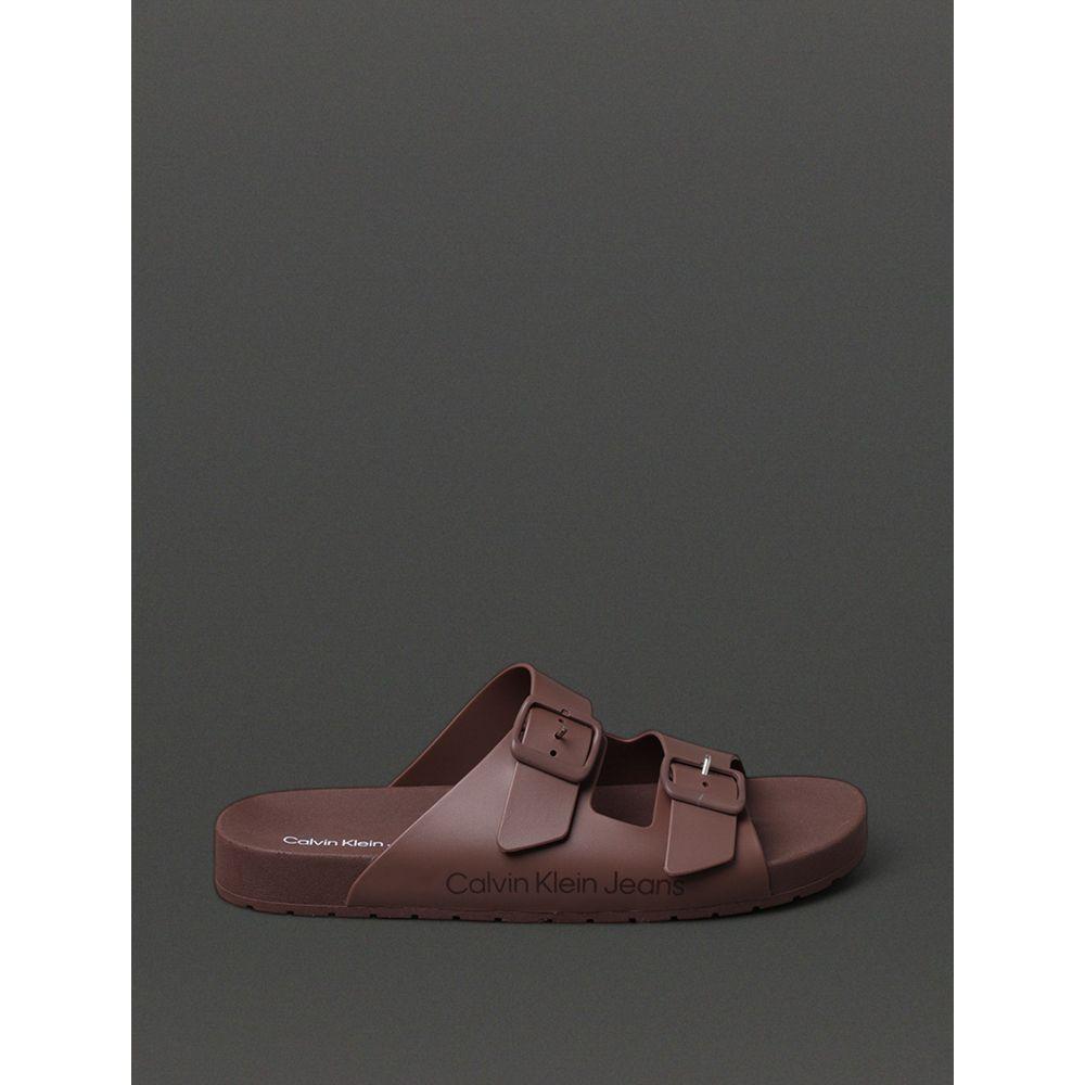 Chinelo Masculino Slide Duas Fivelas Calvin Klein Jeans - Marrom - 1