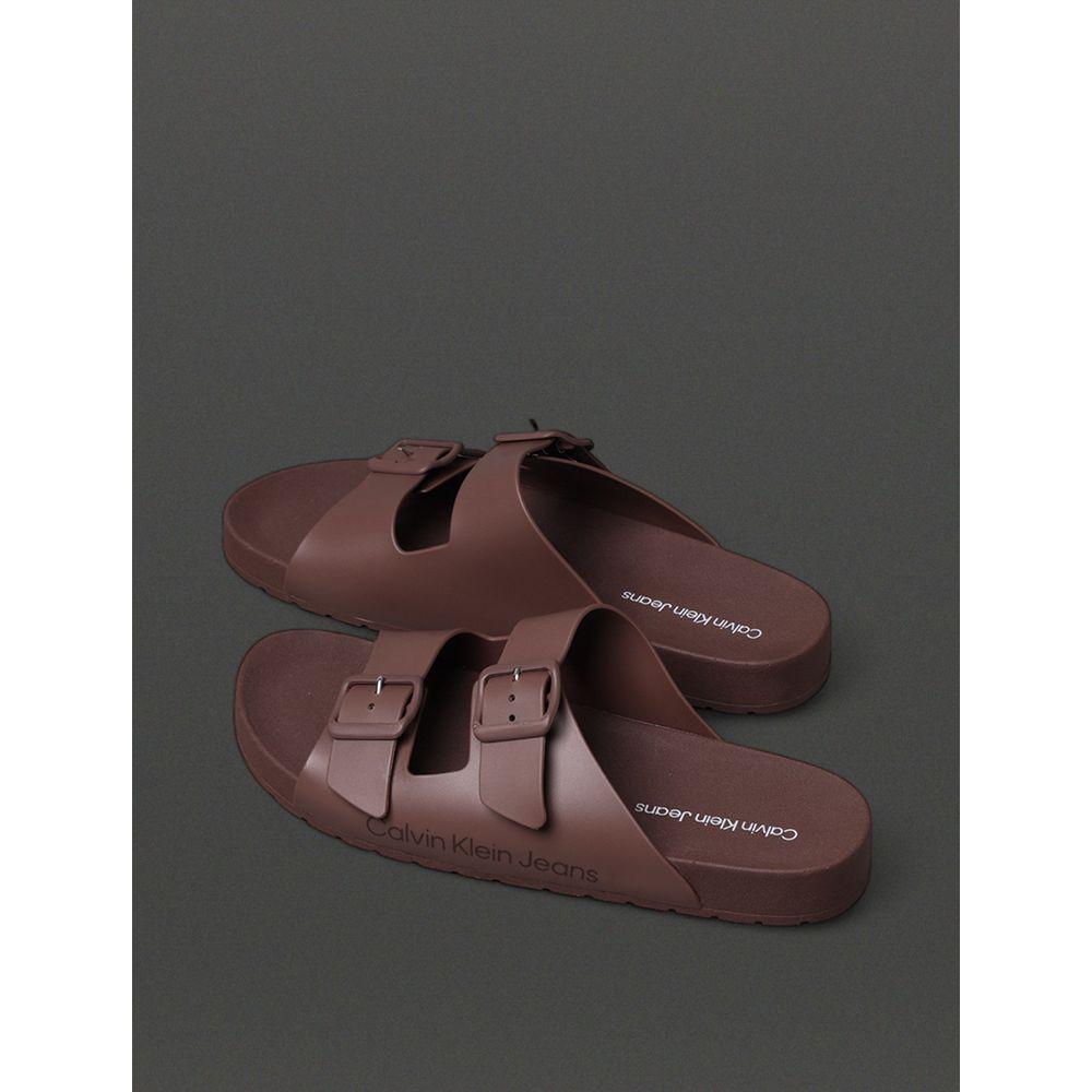 Chinelo Masculino Slide Duas Fivelas Calvin Klein Jeans - Marrom - 3