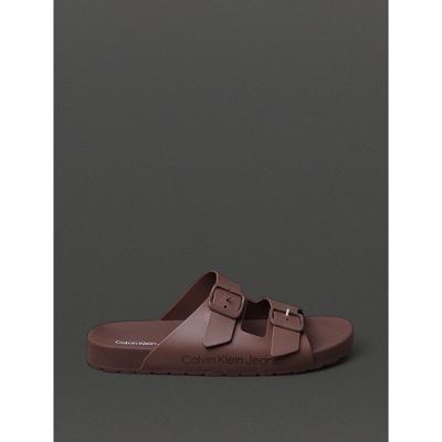 Chinelo Masculino Slide Duas Fivelas Calvin Klein Jeans - Marrom