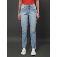 Calça Jeans Feminina Mom Pequenos Puídos Calvin Klein Jeans - Azul Claro - 1