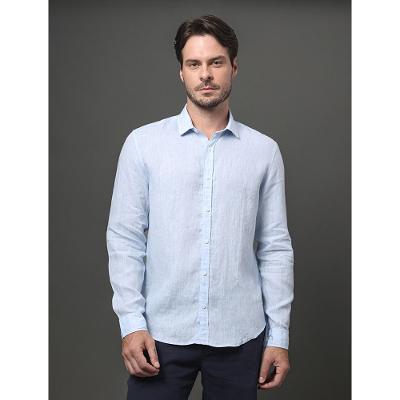 Camisa Masculina Cannes Linen Calvin Klein - Azul Claro