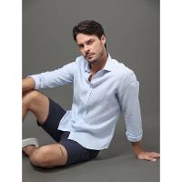 Camisa Masculina Cannes Linen Calvin Klein - Azul Claro - 2