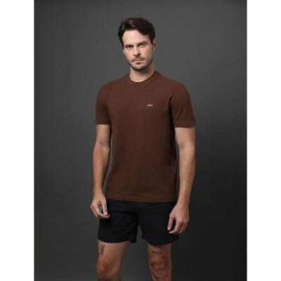 Camiseta Masculina Piquet Patch Borracha Calvin Klein - Marrom