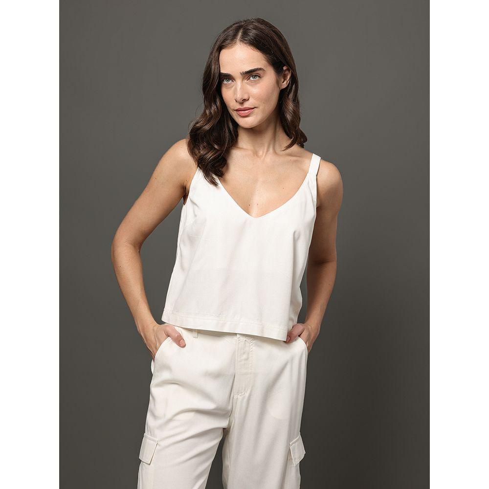 Top Feminino Meia Argola Calvin Klein Jeans - Off White - 5