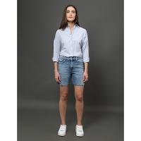 Bermuda Jeans Feminina Alongada Calvin Klein Jeans - Azul Claro - 3