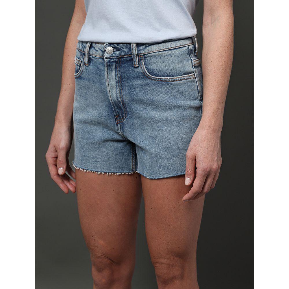 Shorts Jeans Feminino Barras a Fio Calvin Klein Jeans - Azul Claro - 1