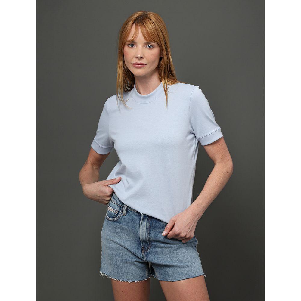 Shorts Jeans Feminino Barras a Fio Calvin Klein Jeans - Azul Claro - 2