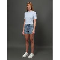 Shorts Jeans Feminino Barras a Fio Calvin Klein Jeans - Azul Claro - 3