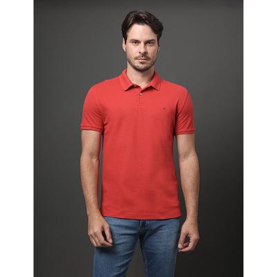 Polo Masculina Slim Sem Friso Calvin Klein - Vermelho