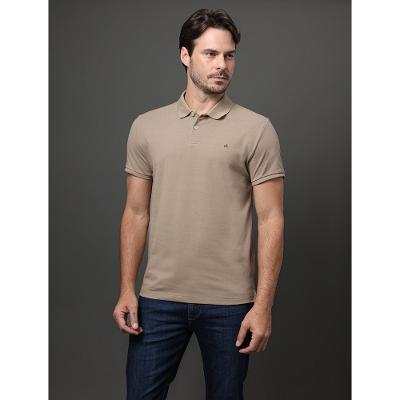 Polo Masculina Slim Sem Friso Calvin Klein - Caqui Medio