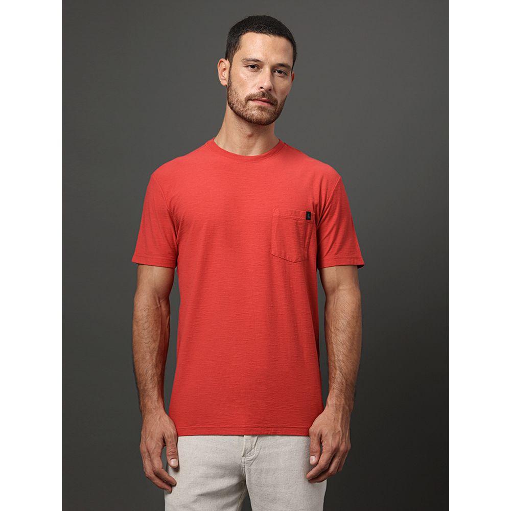 Camiseta Masculina Flamê Com Bolso Calvin Klein Jeans - Vermelho - 1