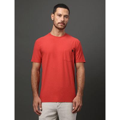 Camiseta Masculina Flamê Com Bolso Calvin Klein Jeans - Vermelho
