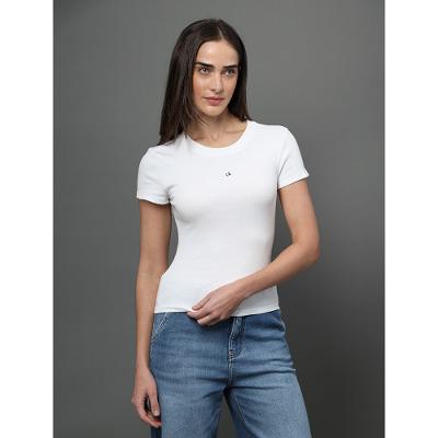 Camiseta Feminina Logo Bordado Calvin Klein - Branco