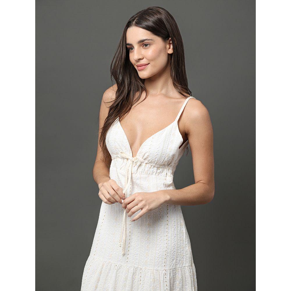 Vestido Feminino Midi de Laise Calvin Klein Jeans - Branco - 5