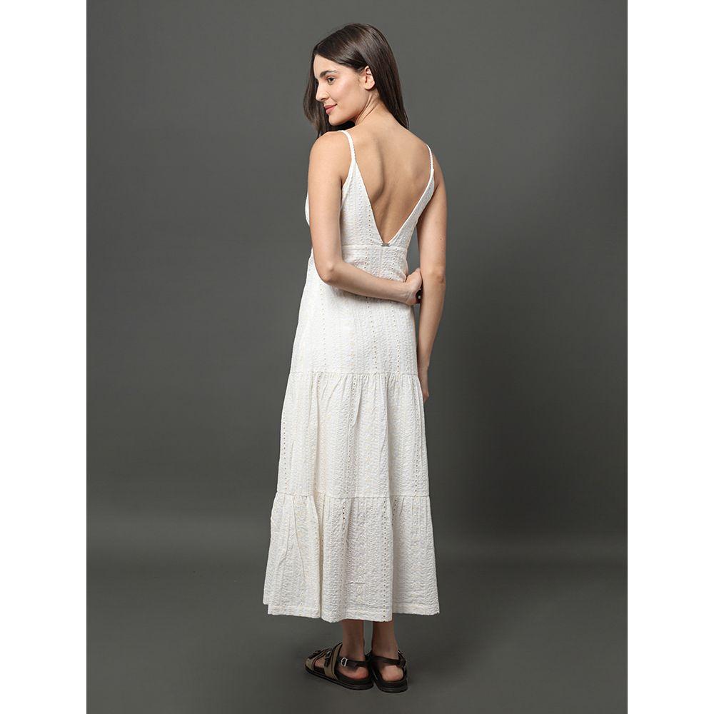 Vestido Feminino Midi de Laise Calvin Klein Jeans - Branco - 2