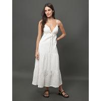 Vestido Feminino Midi de Laise Calvin Klein Jeans - Branco - 1