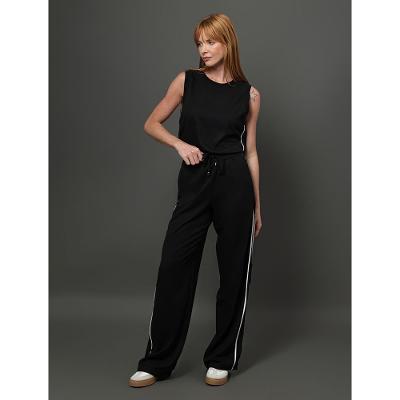 Calça Feminina Friso Contrastante Calvin Klein Jeans - Preto