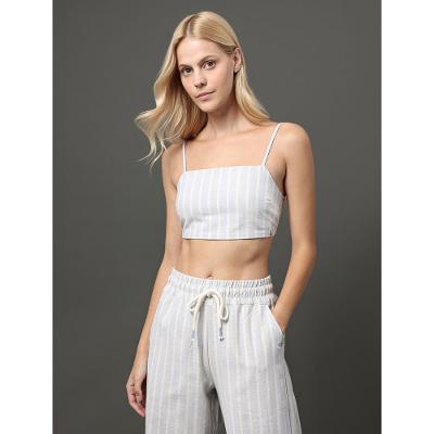 Top Feminino Listrado Calvin Klein Jeans - Lavanda