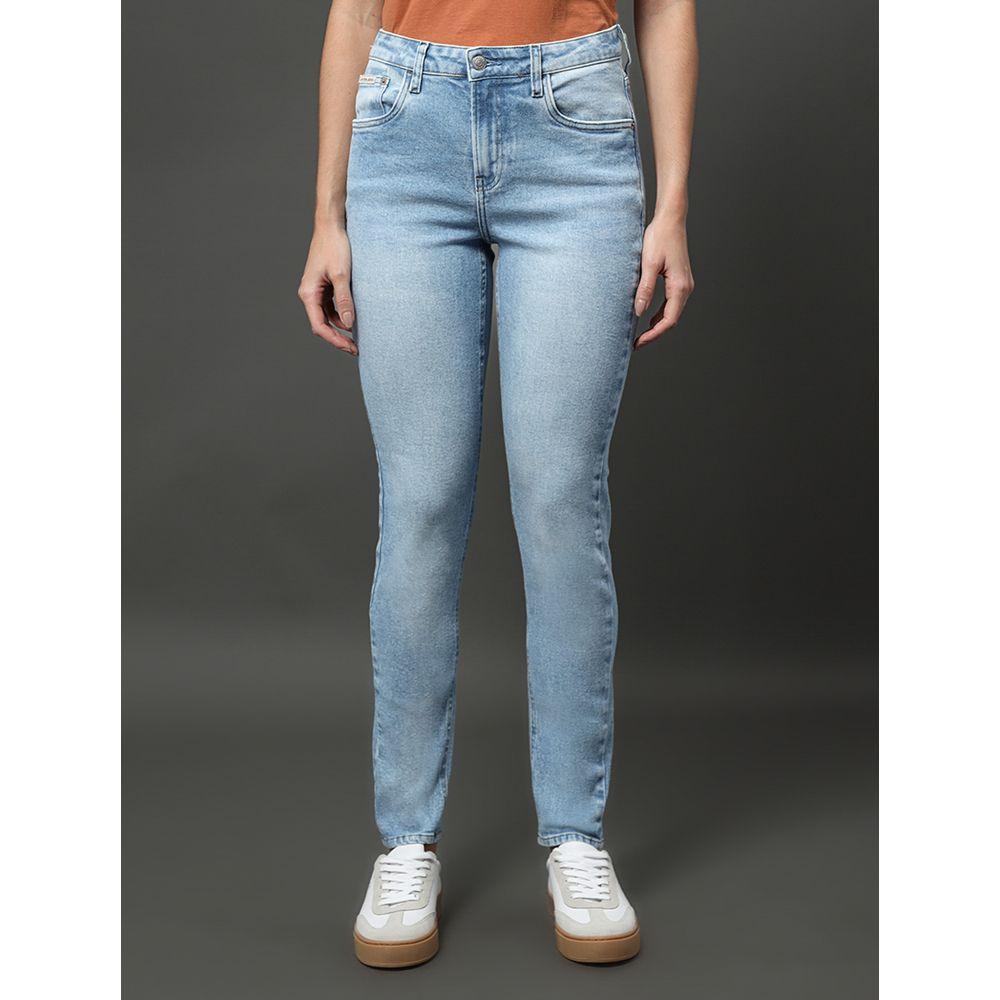 Calça Jeans Feminina Skinny 5 Pockets Calvin Klein Jeans - Azul Claro - 1
